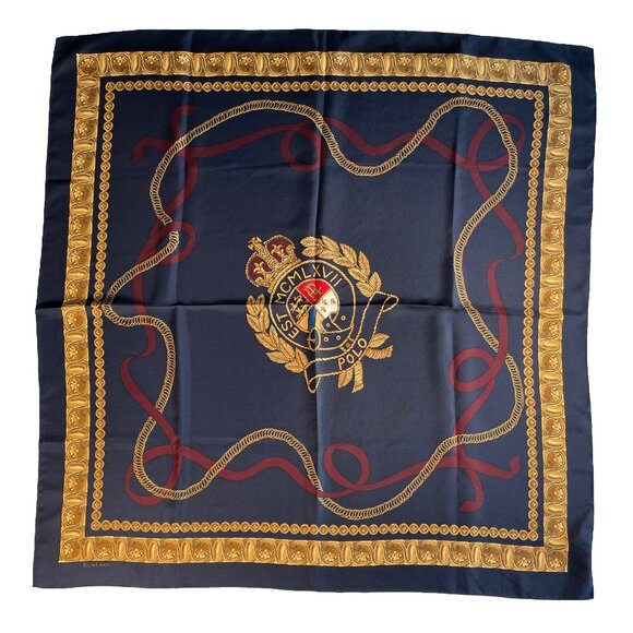 Vintage Polo Ralph Lauren Silk Scarf - Picture 1 of 13